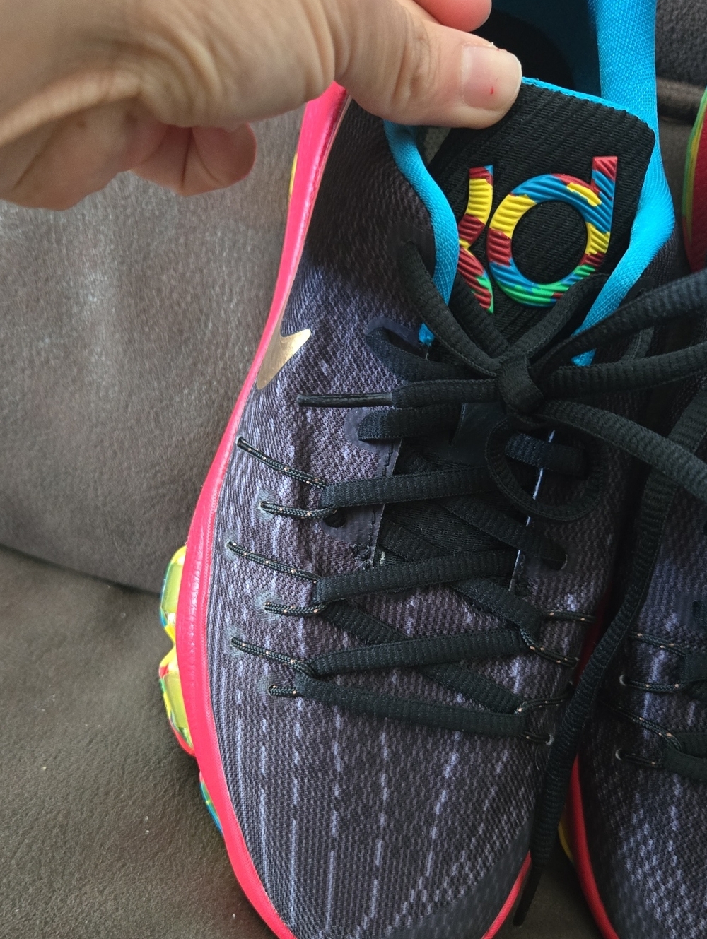 Nike Women's Black Shoe with Bright Multicolor Accents